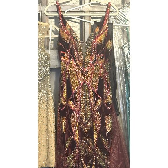 Jonathan Kayne 2238 Formal Prom Pageant Dress Sheer Overlay Size 6 - Picture 4 of 10